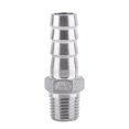 thumbnail image 1 of Stainless Steel Male Thread Pipe Fitting Barb Hose Tail Connector (1/4x12mm), 1 of 3
