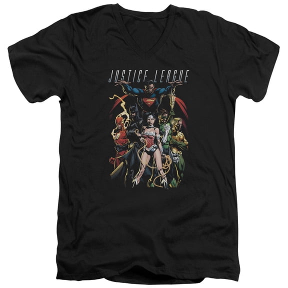 Jla - Dark Days - Slim Fit V Neck Shirt - XX-Large