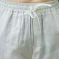 thumbnail image 6 of Iugvhana Mens Casual Long Pants Regular-Fit Solid Color Elastic Waist Drawstring Relaxed Fit Lounge Pants with Pocket Straight Leg Leisure Trouser White L, 6 of 9