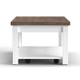 thumbnail image 4 of 48" Farmhouse Coffee Table with Storage Shelf, Rectangle Cocktail Table with 2-Tier, Rustic Center Table Chairside Table with Wooden Legs, for Living Room Kitchen, No Assembly Required, White, 4 of 7