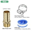 thumbnail image 3 of Uxcell 4-Pack Brass Hose Barb Fittings, 12mm x G1/4 Male Couple Hose Connector with Stainless Steel Hose Clamp &  Tape, 3 of 7