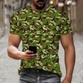 thumbnail image 2 of Gym Shirts Men Cotton,Men's Short Sleeve Tee Shirt Camouflage T-Shirt Fashion Camo Color Crewneck Tee Top, 2 of 9