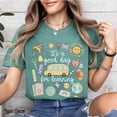 thumbnail image 4 of VibeNest Studio Unisex It's a Good Day for Learning Cute Teacher Doodle Back to School Garment Dyed Graphic T-Shirt, 4 of 8