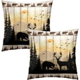 thumbnail image 2 of Rustic Bear Throw Pillows Cover 2 Pcs Western Cabin Wildlife Moose Deer Decorative Pillowcase Cushion Cover for Outdoor Patio Lodge Bedroom Couch Sofa Decor 20x20 Inch, 2 of 4
