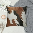 thumbnail image 2 of ONETECH  Western Cowhide Throw&nbsp;Pillow&nbsp;Covers Cow Print Pillow&nbsp;Covers Farmhouse Bull Highland Cattle Cushion&nbsp;Covers for Boys Teen Men White Brown Animal Skin Car, 2 of 5
