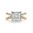 thumbnail image 2 of AFFY Split Shank Halo Engagement Ring for Women Center 7MM Princess and Round Lab Created Moissanite Wedding Promise Rings Jewelry Gift for Her In 14K Yellow Gold Over Sterling Silver Size 4.5, 2 of 6