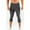 Gray, variant on OGLCCG Men's 3/4 Compression Pants Cross High Waist Running Gym Workout Capri Leggings Outdoort Stretch Basketball Sports Gym Baselayer Tights,XXXL,Black