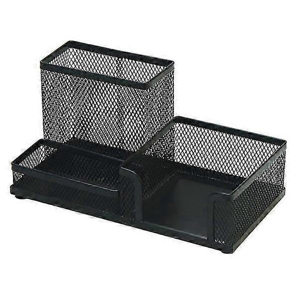 Metal Mesh Desk Organizer with Pen Holder, Pen Stand, Black Metal Desk Storage