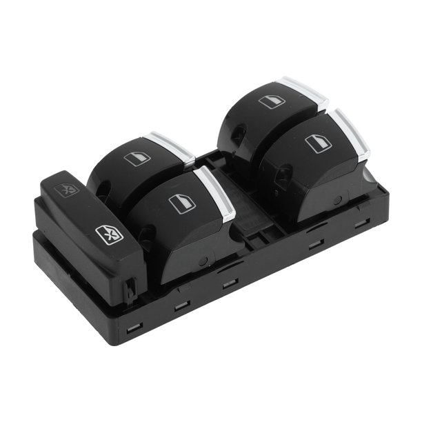 Interruptor de ventana eléctrica Unique Bargains No.4F0959851H para el lado del conductor delantero izquierdo para Audi A3 A6 Q7 Negro