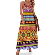 Africa Ethnic Colorful Pattern Sleeveless Dress Dresses Women Summer Women's Summer Clothing