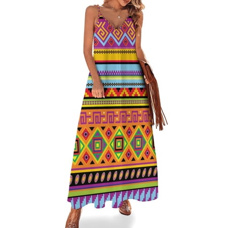 Africa Ethnic Colorful Pattern Sleeveless Dress Dresses Women Summer Women's Summer Clothing