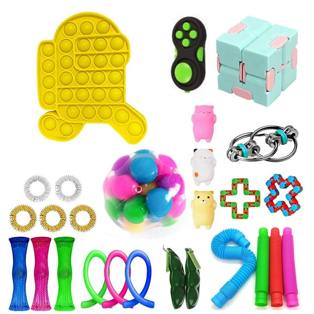 Wangscanis Ensemble de Jouets Sensoriels Fidget avec Bulles Colorées Outil de Compression Mini Pop