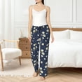 thumbnail image 4 of Salouo Daisies Flowers Print Women's Pajama Pants Casual Loose Sweatpants PJs Flowy Pants Drawstring Palazzo for Women Wide Leg Pants Lounge Pajama -Medium, 4 of 8