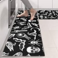 thumbnail image 2 of Kitchen Rugs Sets Of 2,Black Gothic Skull Bat Pattern Anti Fatigue Kitchen Mat Rugs Non Slip Washable,Decorative Kitchen Floor Mats for Kitchen,Sink,Laundry,17"X47", 2 of 5