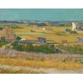 thumbnail image 2 of Van Gogh, Vincent 32x26 Black Ornate Wood Framed with Double Matting Museum Art Print Titled - Harvest At La Crau And Montmajour, 2 of 4