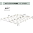 thumbnail image 2 of Heavy Duty Metal Platform Queen Bed Frame, 6 Inch High Underbed Storage, Sturdy Metal Support Bed Frames, No Box Spring Needed, Noise Free，White, 2 of 7