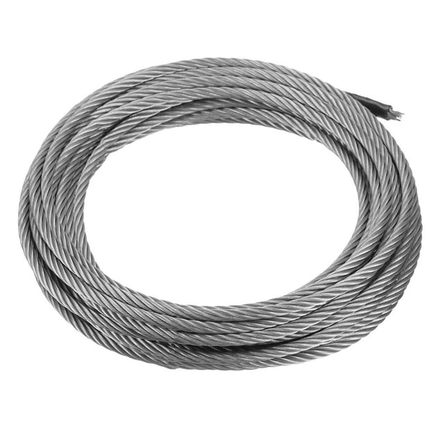 Unique Bargains 9/64" (3.5mm) 20ft (6M) 304 Stainless Steel Cable Wire Rope 7 x 19 Strands for Decking Railings