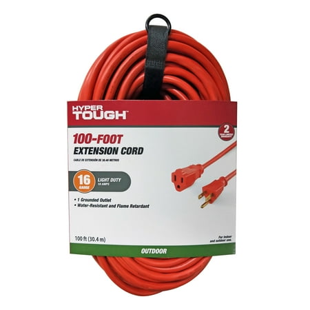 Hyper Tough 100FT 16/3 Extension Cord Orange For Outdoor (Best Way To Hide Extension Cords)