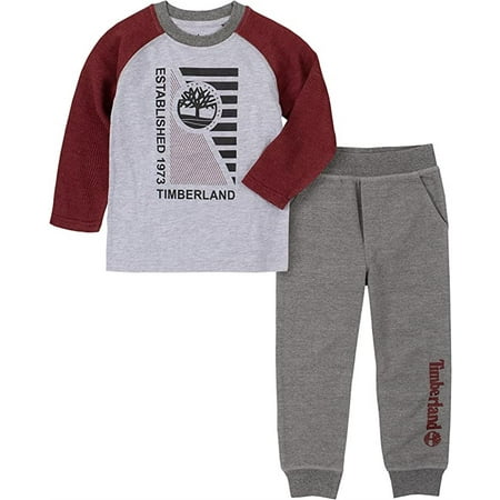 Timberland Boys Thermal Raglan Jogger Set Grey 6-9 Months