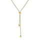 thumbnail image 1 of Plain golden handdrawn chain, 18K goldplated, soft snake chain with ball pendant, stainless steel, gold chain for women., 1 of 5