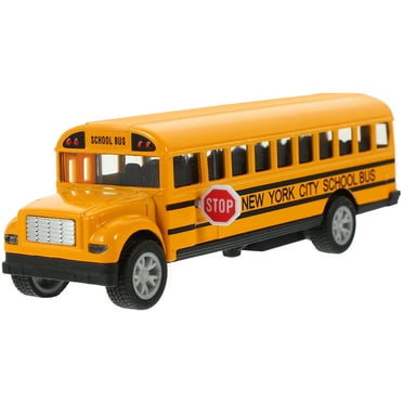 School Bus Model Toy Kids Musical Toys Children’s Buses Scale Friction Powered Car Pull Back
