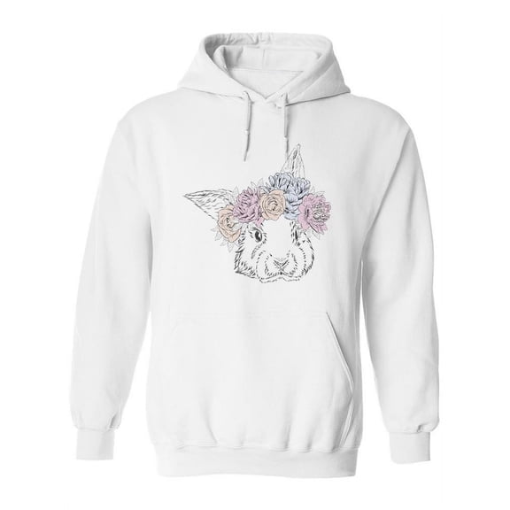 Rabbit In A Wreath Of Flowers Hoodie Women -Image by Shutterstock, Female Medium