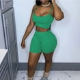 thumbnail image 3 of REALiKUN Women's Yoga Outfit Seamless Workout Set High Waist Exercise Shorts Pants Gym Tracksuits Green S, 3 of 7