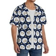 thumbnail image 4 of Honeii 's Cute Sheep With Star for men's short-sleeved button-up collared shirt featuring a pocket, perfect for beach vacations, and travel adventures., 4 of 5