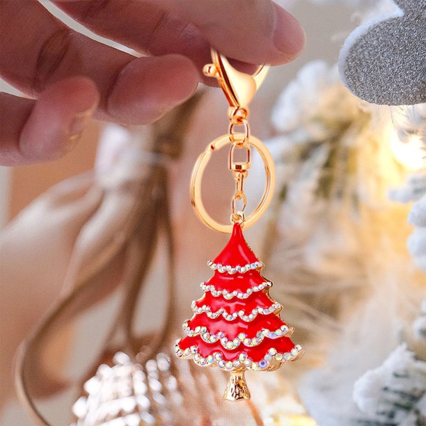 Christmas Small Tag Pendant Metal Father Christmas Keychain Christmas Accessories