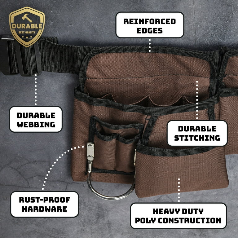 11 Pocket Heavy Duty Tool Belt Adjustable 33” to 50”, Quick
