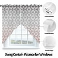 thumbnail image 3 of Morocco Trellis Swag Valances for Windows 2 Pack Abstract Geometric Grey Pink Ombre Swag Kitchen Curtains 45 Inches Long Rod Pocket Short Window Treatment for Kitchen Bathroom 36"x45", 3 of 8