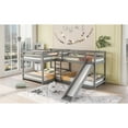 thumbnail image 4 of Hassch Full And Twin Size L-Shaped Bunk Bed With Slide And Short Ladder,Gray, 4 of 9