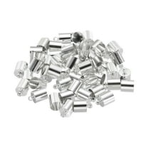 50Pcs Cord End Caps 7.5mm End Cap Barrel Beads Kumihimo End Caps Brass for Jewelry Making 8mm Length Silver