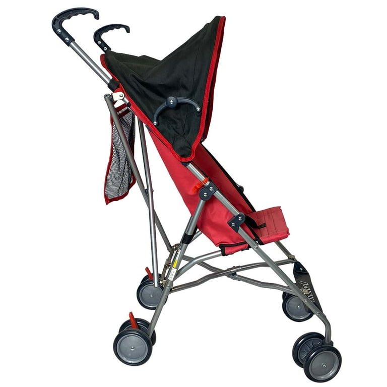 AmorosO Baby Stroller Lightweight Single Stroller for Toddlers Black Red