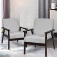 thumbnail image 2 of Giantex Mid-Century Modern Accent Chair, Light Gray, (Set of 2), 2 of 8