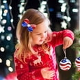 thumbnail image 3 of karymi Red White Blue Patriotic Hair Scrunchy 3.1x2 Inch Soft Fabric Ponytail Holder with Star and Stripe Print for 4th of July Independence Day Women Girls Party Accessories 4th of July Accessories, 3 of 7