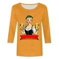 thumbnail image 4 of Yuanlook Tops for Women 3/4 Sleeve Crewneck Cute Basics Tees Casual Fashion Summer T Shirts Business Work Tee Blouses - Yellow - XXXXXL, 4 of 5