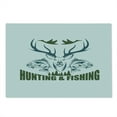 thumbnail image 2 of Hunting Cutting Board, Animals Emblem Moose Head Horns Trout Salmon Sea Fishes, Decorative Tempered Glass Cutting and Serving Board, Large Size, Olive Green Slate Blue, by Ambesonne, 2 of 5