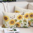 thumbnail image 2 of Farm Sunflowers Pillow Covers Queen, Retro Flowers Butterfly Botanical Beige Soft Brushed Microfiber Breathable Throw Pillow Covers, Decorative Pillowcase with Zipper for Couch Sofa Bedroom 20"x30", 2 of 9
