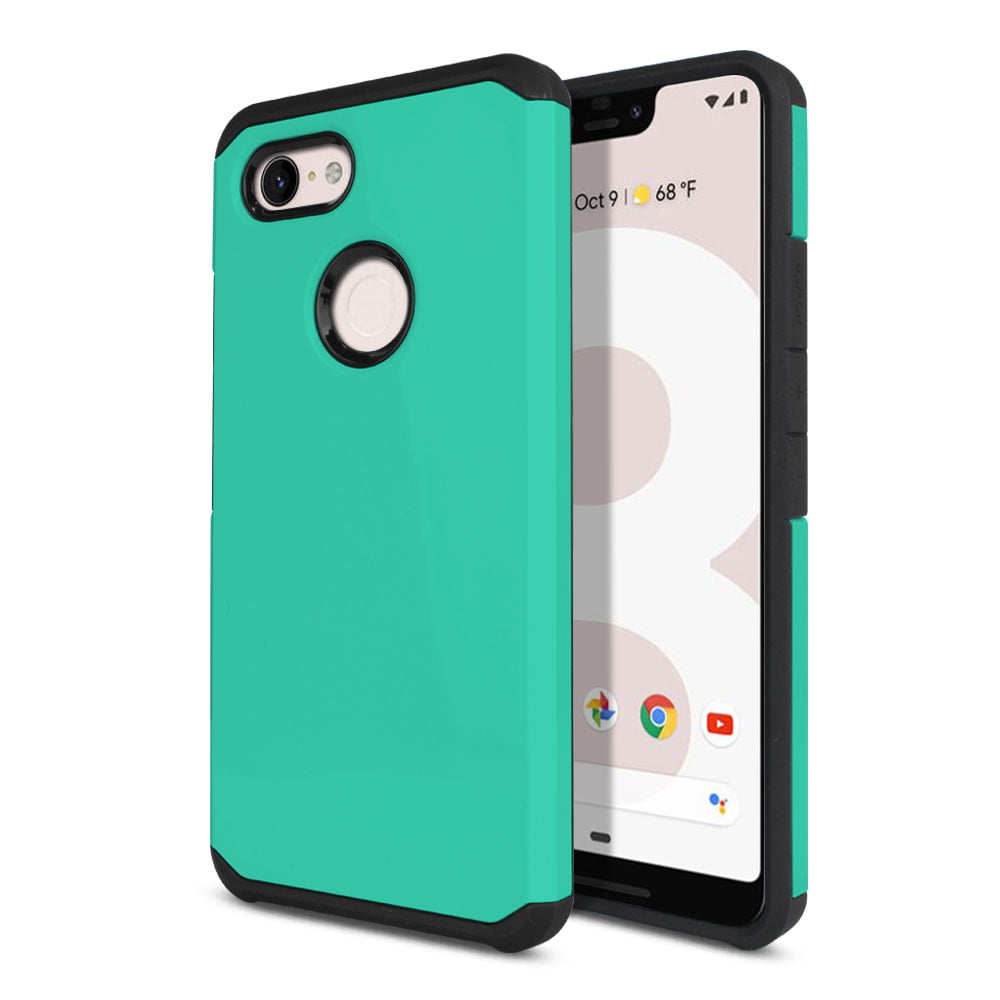 For Google Pixel 3 XL 6.3" Design Hybrid Hard TPU Black Bumper Case Phone Cover 