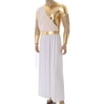 thumbnail image 3 of Sxiwei Mens Halloween Costume Toga Greek God Ancient Roman Robe with Wristband Pullover White XXL, 3 of 10
