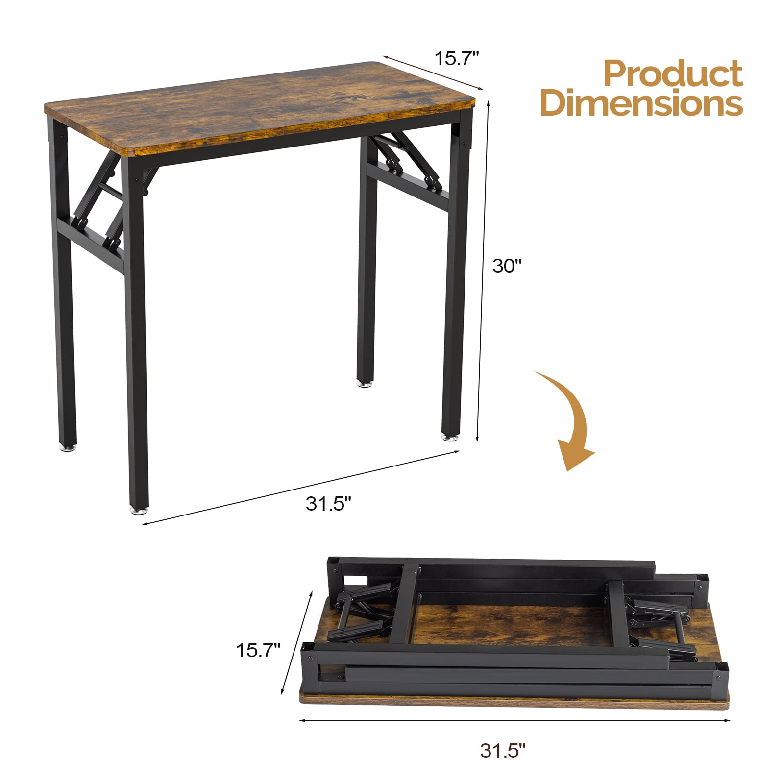 Ktaxon Folding Writing Computer Desk Home Office Study PC Writing Table, Brown