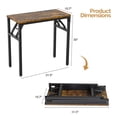 thumbnail image 5 of Ktaxon Folding Writing Computer Desk Home Office Study PC Writing Table, Brown, 5 of 9
