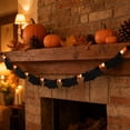 thumbnail image 2 of Yangka Halloween Garland Bat Wooden Beads Felt Ball Banner, Black Orange White Hanging Decor For Fireplace Mantel Door Window Party Decoration, 2 of 7