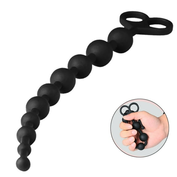 Long Smooth Silicone Anal Beads Butt Adult Toy Smooth Flexible Increasing Size