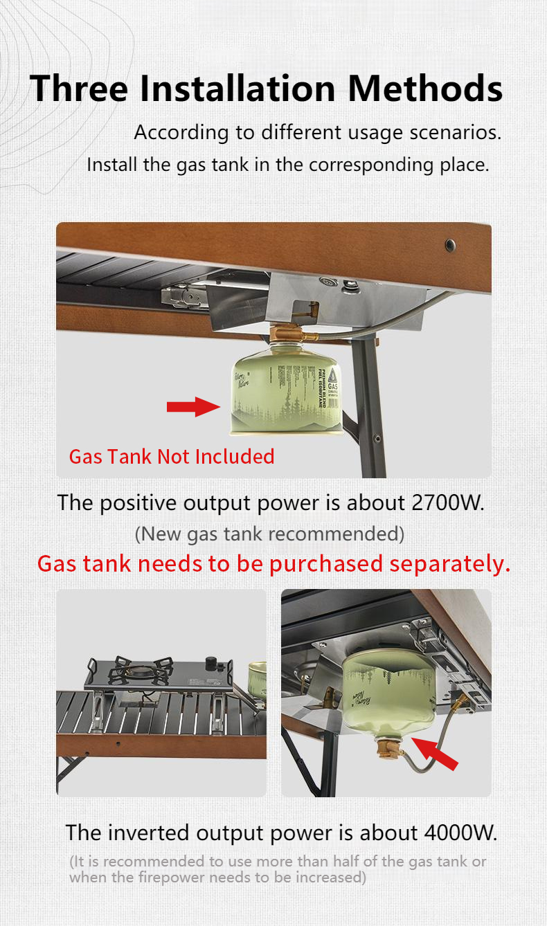 Naturehike 4000W Portable Folding Gas Stove | Stainless Steel Camp Cooking Furnace for IGT Table