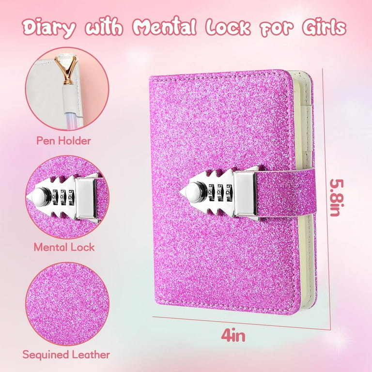 Diary with Lock, A7 Notebook Secret Diary, Password Locked