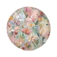 thumbnail image 2 of 15.4" Round Placemat Set of 1 Polyester Fabric Place Mats Non-Slip Dining Kitchen Table Mats for Kitchen Party Decor Abstract Pink Floral Pattern, 2 of 5