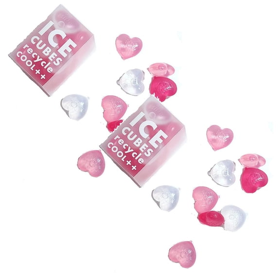 Clearance Ice Cube Mold under $15 Reusable Ice Cube 15 Pcs Heart Shape Reusable Ice Cubes For Drinks Wine Coffee.Washable Non Melting Plastic Ice Cubes 1ML