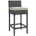 thumbnail image 2 of Modern Contemporary Urban Design Outdoor Patio Balcony Bar Stool Chair ( Set of Four), Beige, Rattan, 2 of 2